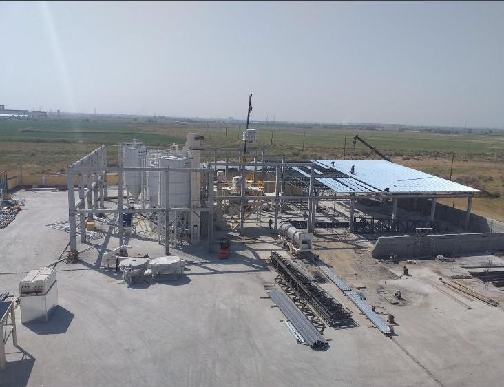 Özbekistan Kurutma, Kırma, Eleme &Otomatik Torba Dizme ( 2 hat Yapı Kimyasalları Tesisi ) 24 ton/s